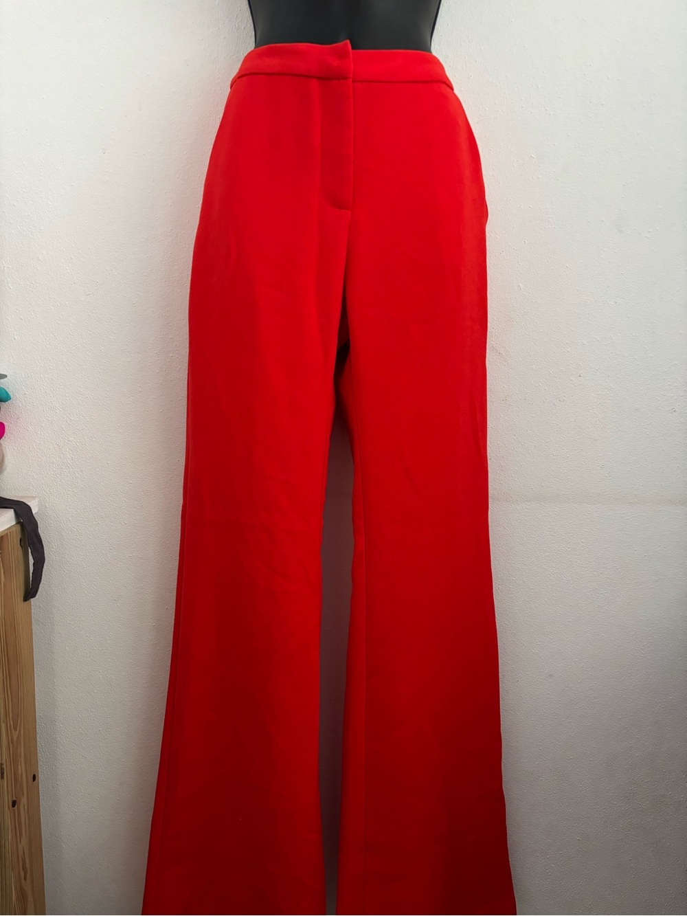 L'ATISTE Vibrant Red Wide-Leg High Waist Pants